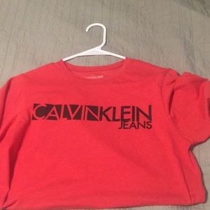 Red Calvin Klein jeans T-shirt